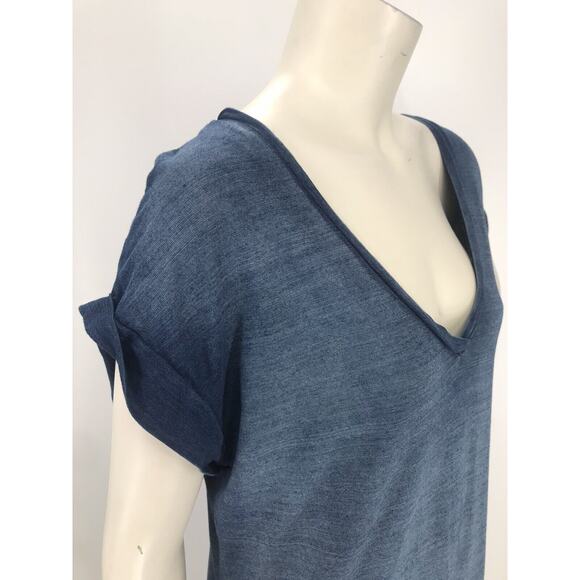 Cloth & Stone Blue Short Sleeve Maxi T-Shirt Dress Size PM - Picture 3 of 12